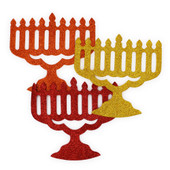 Chanukah Menorahs Glitter Foam Shapes