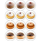 Chanukah Sufganiot Stickers (Hanukkah Donuts)