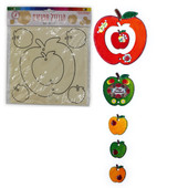 Wooden Apple Tishrei Mobile with Cord for Coloring