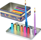 Magnetic Travel Menorah with Candles + Instructions