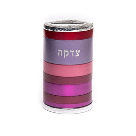 Emanuel Anodized Maroon Tzedakah Box Rings