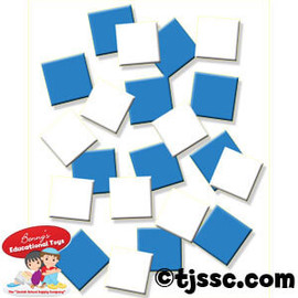 Blue & White Foam Shapes (Mosaic Squares)