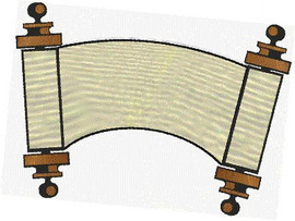 Open Torah scroll Card Board