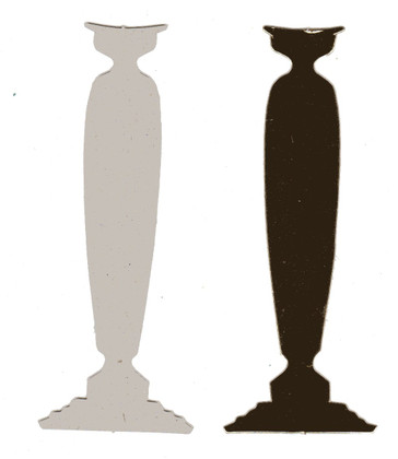 Gold and back Gray Candle holder  Cardboard Cut-Outs (20)
