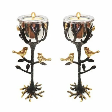 Emanuel Brass Candlesticks- Tree Of Life