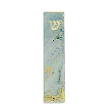 "Sage Marble" Art Glass Mezuzah
