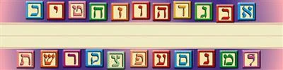 Hebrew Aleph Bet (Hebrew Alphabet) Block Nameplate Card Stock