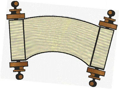 Open Torah scroll Card Board