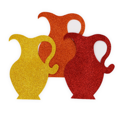 Chanukah Oil Pitcher Glitter Foam Shapes