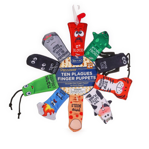 Plush 10 Plagues Finger Puppets for Passover (Pesach)