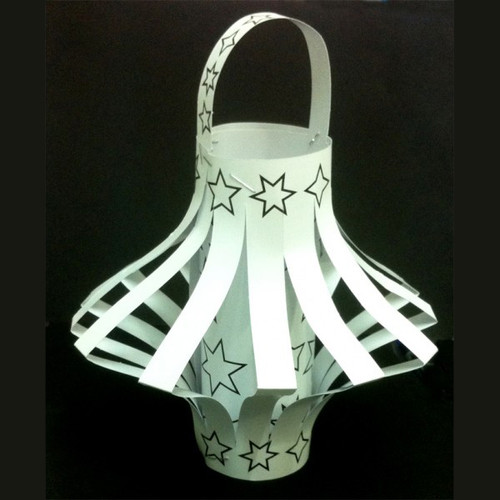 Card-Stock Lampshade Coloring Lantern with Stickers - Sukkah Decoration