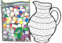 Chanukah 36 Oil Jug with Foam Mosaic Squares 