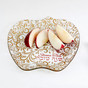 Rosh Hashanah Glass Apple Plate w/ Gold & Red Design