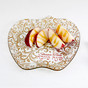 Rosh Hashanah Glass Apple Plate w/ Gold & Red Design