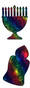 2 Piece Chanukah Scratch Art Shapes (Menorah & Candle)