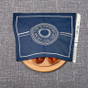 Navy & Silver Embroidered Challah Cover