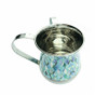 Emanuel Metal Washing Cup-Blue-Abstract Design