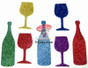 Shabbat, Passover Kiddush wine & Kiddush cups glittering cutouts for Shabbat and Passover arts & craft project ideas.