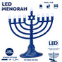 Blue LED Menorah with Clear Bulbs