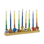 Sports Menorah, Hand Painted Resin