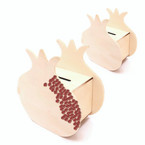 Wooden Pomegranate Tzedakah Box for Decoration