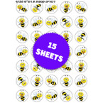 Small Honey Bees Stickers for Rosh HaShana 0.7"