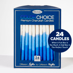 ColorChoice 24Pack Chanukah Candles-Blue, Light Blue & White