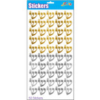 Gold-Silver "Shaday" (Shin) Metallic Stickers 1 Sheet 