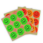 Large Neon Birthday (in Hebrew) Stickers - 36 In a pack Size 2"