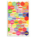 Chag Samech Stickers. Hexagon shaped stickers with the words "Chag Sameach" (חג שמח) (meaning Happy Holiday in Hebrew).