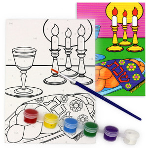 DIY Shabbat Candles Paint by Numbers - Painting Kit for Kids & Adult,  Crafts and Puzzles