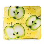 Square Glass Platter Apple for Rosh Hashanah