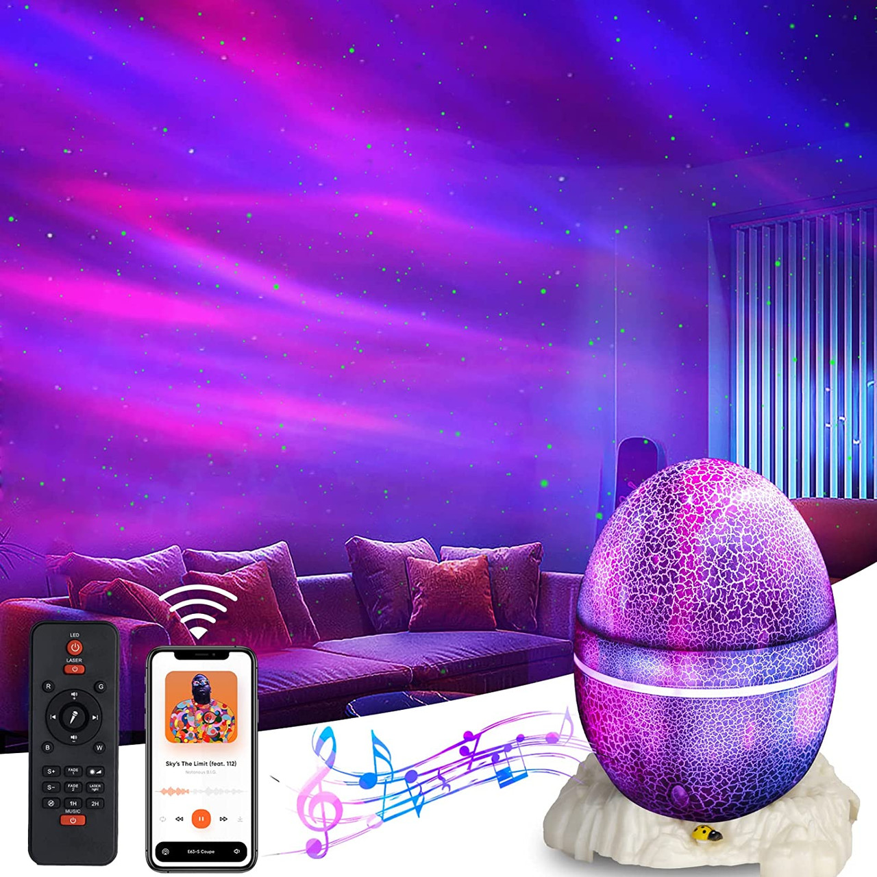Aurora Star Northern Light Projector w/ Built-in Bluetooth Music Speak –  Emmeistar
