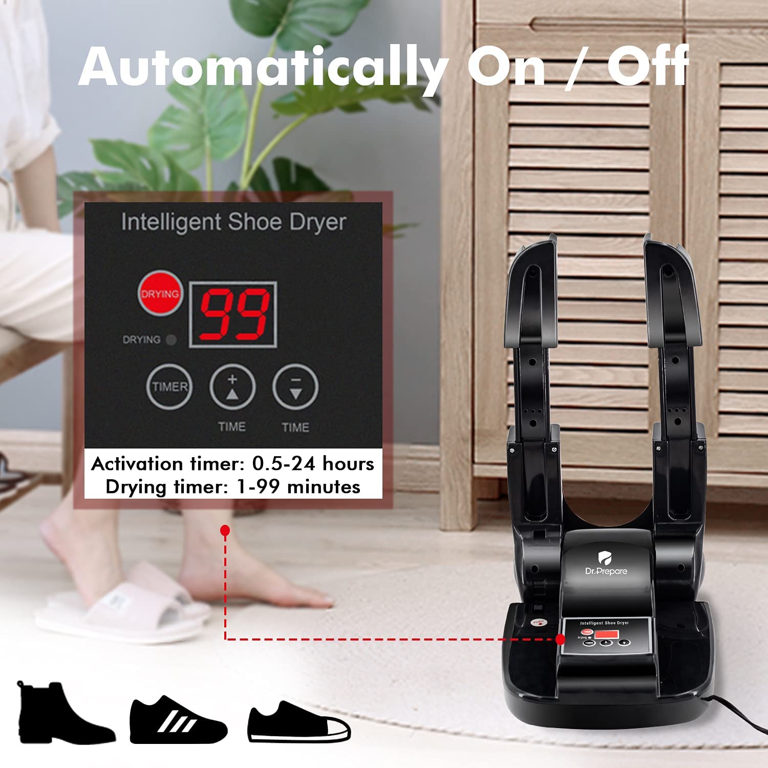 Boot Dryer Shoe Dryer, Glove Dryer & Boot Warmer (Smart Panel)