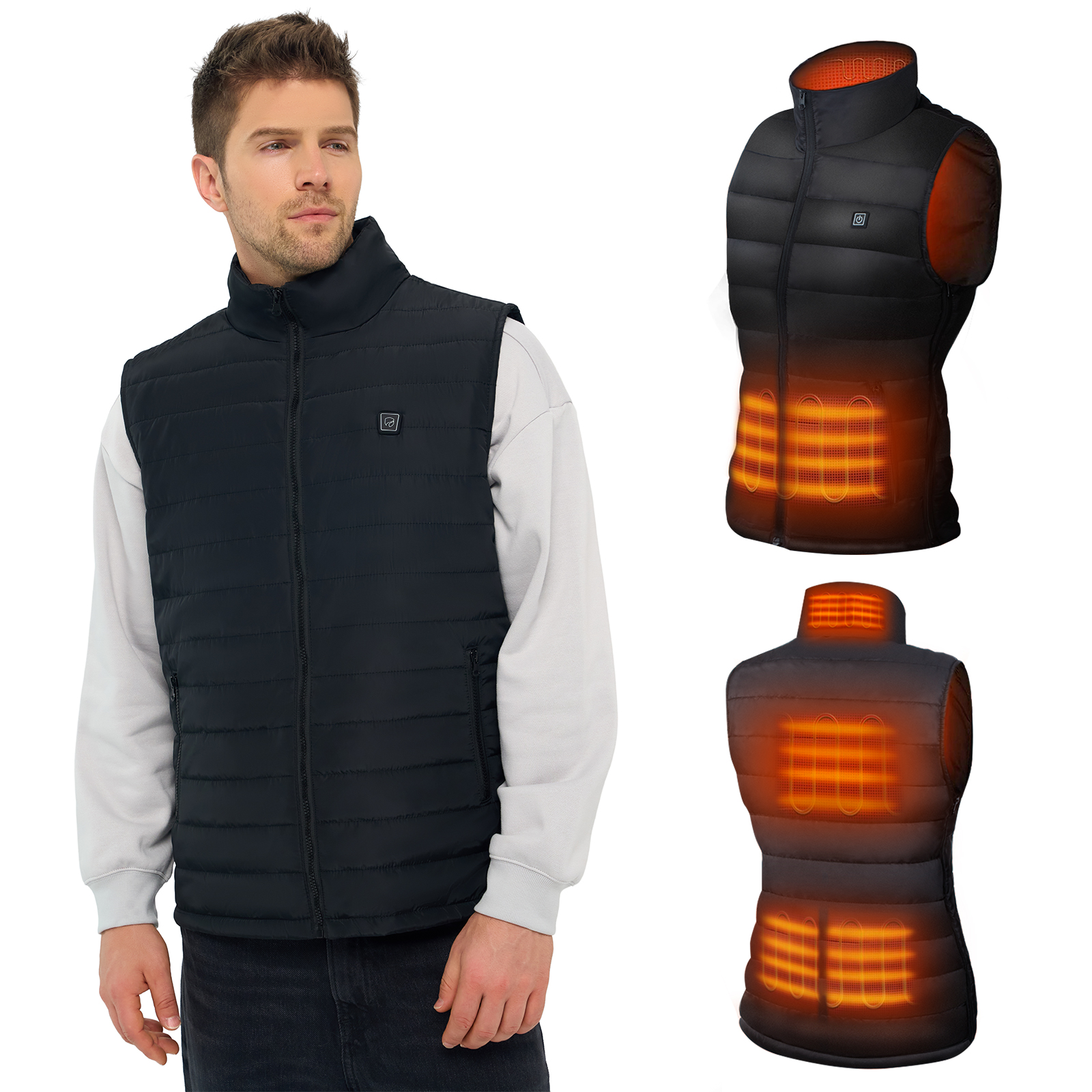 Unisex Adjustable Heated Vest, 11 Hours of Heat