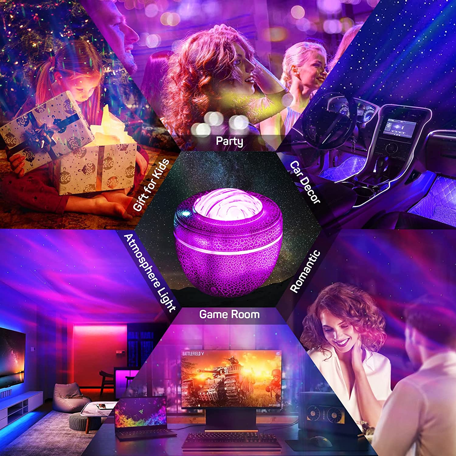 LED Galaxy Projector Bluetooth Music Starlight Aurora Projector Starry  Light Bedroom Ceiling Ambiance Night Light Children Gift - China LED Star  Light, LED Ceiling Light