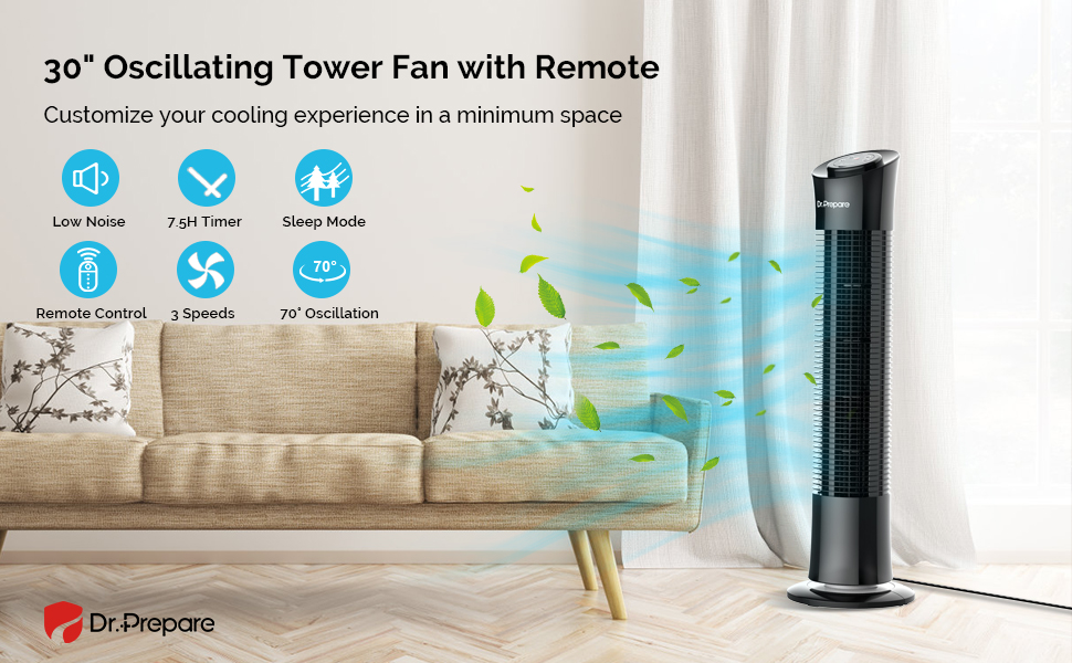 30 Oscillating Tower Fan, Home Cooler