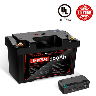 100Ah 12V PowerMax LiFePO4 Battery / 1280Wh Portable Power Station