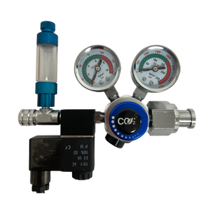 Dual Stage CO2 Regulator Kit w/Solenoid Valve & Bubble Counter-front