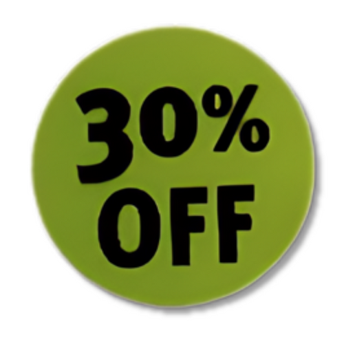 30% Off 3/4" Round Sticker