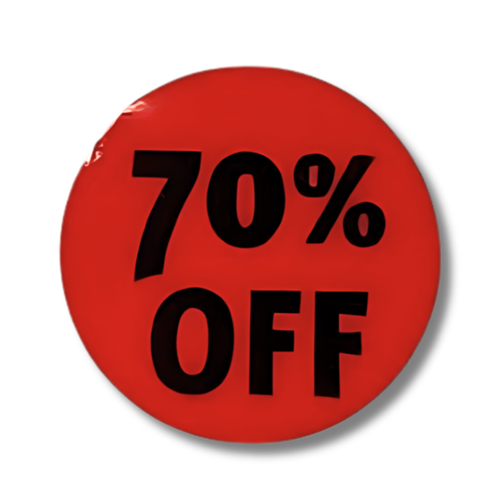 "70% Off" Round Stickers