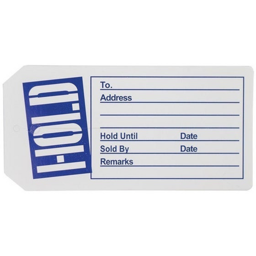 SLOTTED HOLD TAGS - BLUE/WT