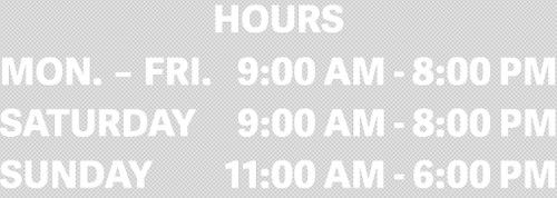 OUAC Store Hours Window Graphic (Inside Mount)