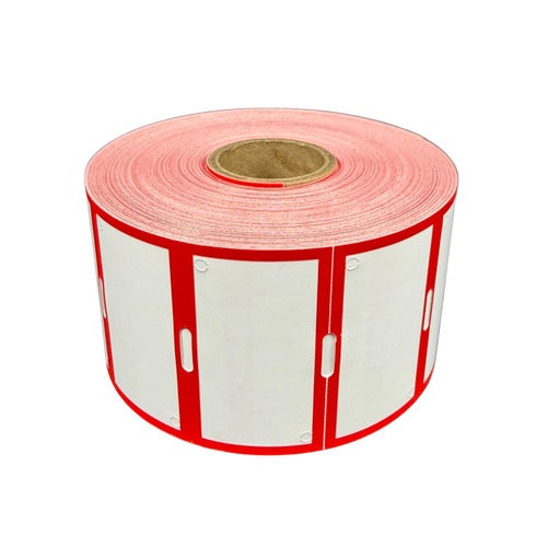 Red Border Laminated Hardtag Roll
