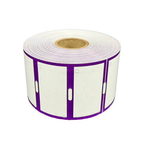 Purple Border Laminated Hardtag Roll