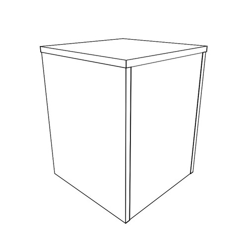 16" x 16" x 20" Black Bench