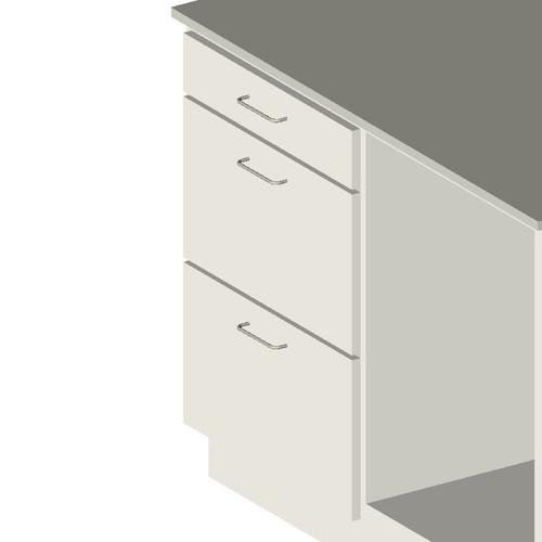 Cab 3-Drawer Insert 24" x 37" (WH)