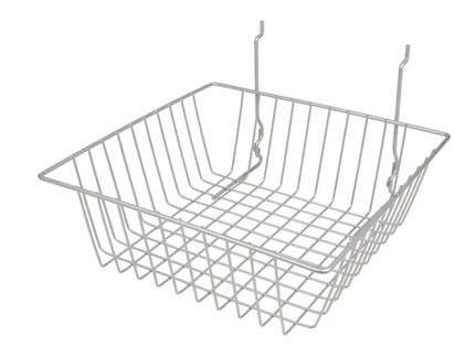 12" x 12" x 4" Chrome Grid/Slatwall Basket