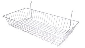 24" x 12" x 4" Chrome Slatwall/Grid Basket