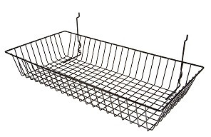 24" x 12" x 4" Black Slatwall/Grid Basket